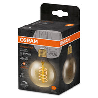 OSRAM Dimmbare LED-Lampen, Vintage-Edition, 37 Watts Ersatz, E27, G80, 2200 Kelvin, Warm Comfort Light, Klares Glas, single Pack