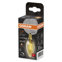 Lampade LED dimmerabili OSRAM, edizione vintage, ricambio da 25 watt, E14, forma B, 2200 Kelvin, luce calda e confortevole, vetro trasparente, confezione singola