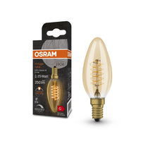 Lampade LED dimmerabili OSRAM, edizione vintage, ricambio da 25 watt, E14, forma B, 2200 Kelvin, luce calda e confortevole, vetro trasparente, confezione singola