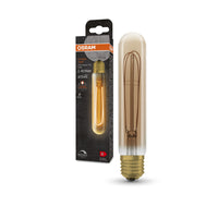 OSRAM Lampadine LED Dimmerabili, Edizione Vintage 1906, Sostituzione 40 Watt, E27, Tubolare, 2200 Kelvin, Luce Calda Confortevole, Vetro Chiaro, Confezione Singola, E27