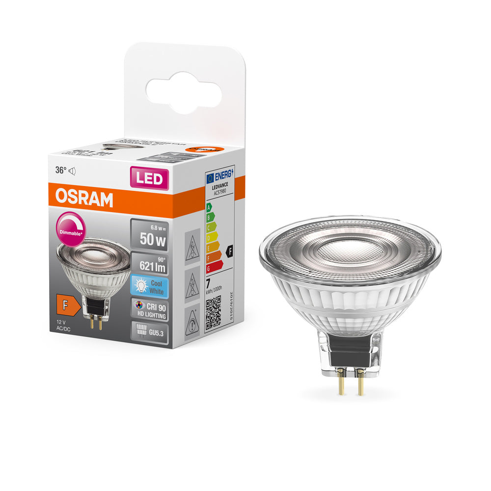 OSRAM LED Lampada LED SUPERSTAR MR16 12 V 6.8W 940 GU5.3, 621 lm, 4000 K, Bianco Freddo