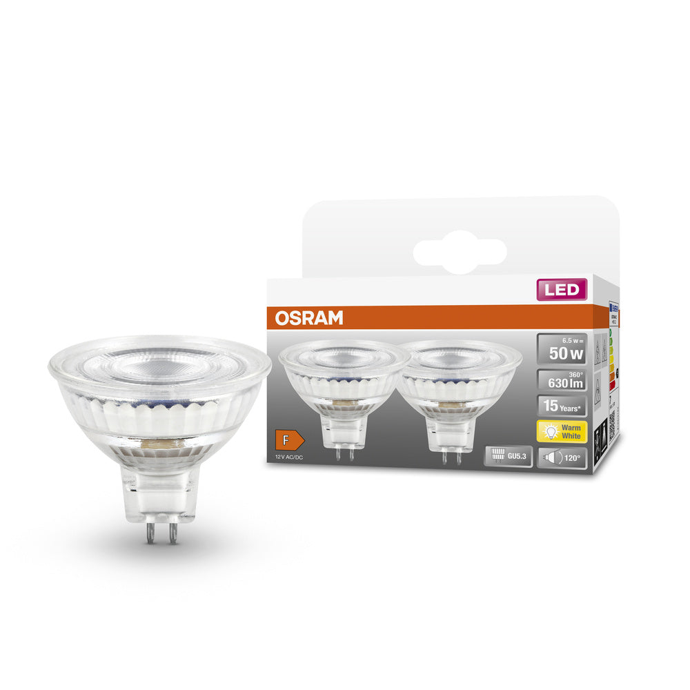 Lampada LED OSRAM SPOT MR16 GL50 con anta rigata, 6.5W, 630lm