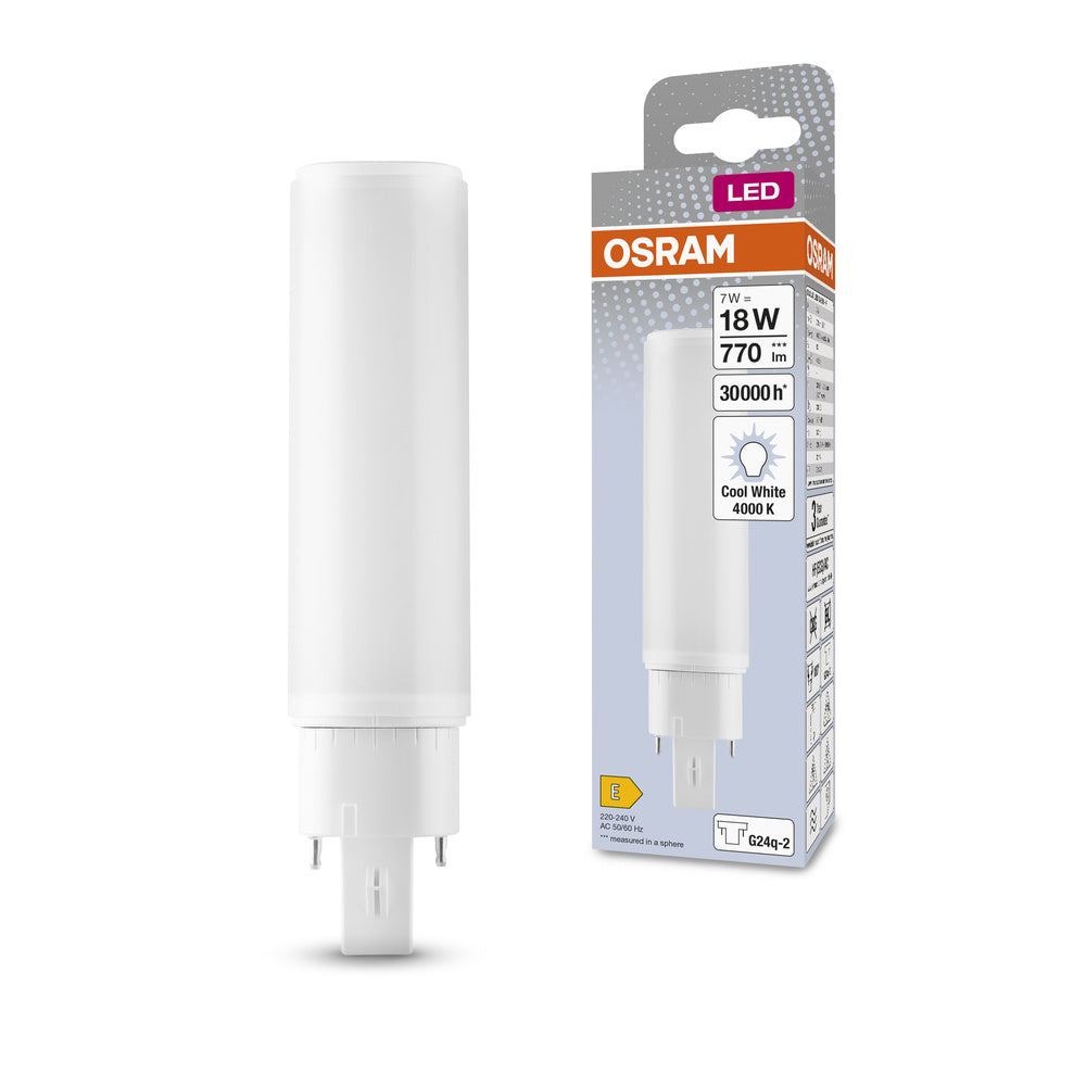 OSRAM DULUX LED D/E HF & AC MAINS LED Lampe 7W 840 G24Q-2, 770 lm, 4000 K, Kaltweiß