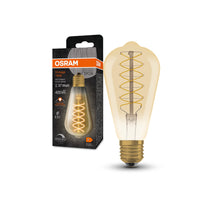 Lampade LED dimmerabili OSRAM, edizione vintage, ricambio da 37 watt, E27, forma G95, 2200 Kelvin, luce calda e confortevole, vetro trasparente, confezione singola
