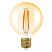 OSRAM VINTAGE 1906® LED Lampe LED CLASSIC Globe Dimmable 7.2W 824 Gold E27 806 lm, 2400 K, Comfort warm white, 2er Pack