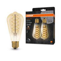 OSRAM VINTAGE 1906® Lampada LED CLASSIC SLIM FILAMENT EDISON DIMMERABILE 4.8W 822 Oro E27, 420 lm, 2200 K, Comfort bianco caldo, 2 pezzi