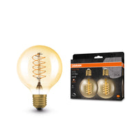 OSRAM VINTAGE 1906® Lampada LED LED CLASSIC SLIM FILAMENT Globo DIMMERABILE 4.8W 822 Oro E27, 420 lm, 2200 K, Comfort bianco caldo, 2 pezzi