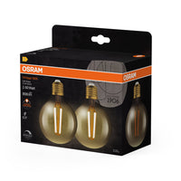 OSRAM VINTAGE 1906® LED Lampe LED CLASSIC Globe Dimmable 7.2W 824 Gold E27 806 lm, 2400 K, Comfort warm white, 2er Pack