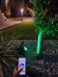 OSRAM SMART+ giardino Bluetooth solare RGB spot paletto da giardino, nero