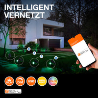 OSRAM SMART+ giardino Bluetooth solare RGB spot paletto da giardino, nero