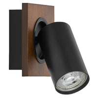 OSRAM DECOR SPOT MERCURY lampada da soffitto, 1 x 3,4W, effetto legno, nero