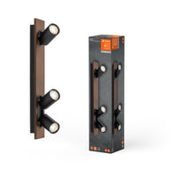 LEDVANCE DECOR SPOT MERCURY lampada da soffitto, 3 x 3,4W, effetto legno nero