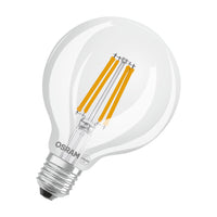 Lampada OSRAM LED Classic, forma a sfera, trasparente, 3,8 W, 806 lm, E27