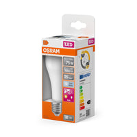 OSRAM SENSORE DI LUCE GIORNALIERA CLASSIC A Lampada LED 10W 840 Opalina E27, 1055 lm, 4000 K, Bianco Freddo