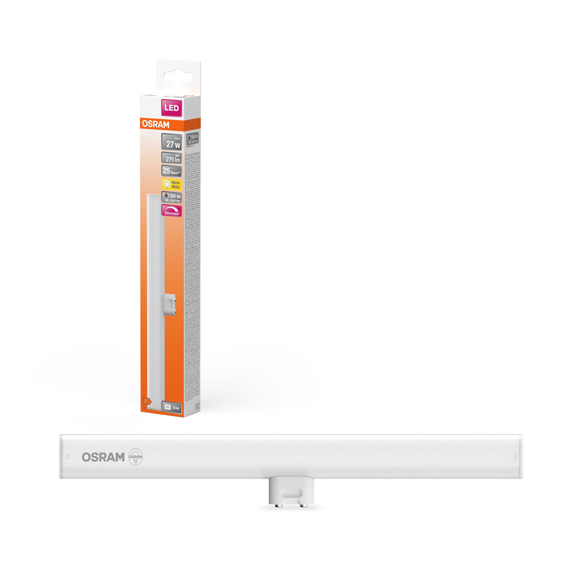 OSRAM LEDinestra Lampada LED 30cm, 3W, 275lm, Smerigliata, S14d