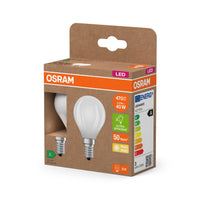 Lampada OSRAM LED Superstar Classic satinata, 2,2 W, 470 lm, 45 mm