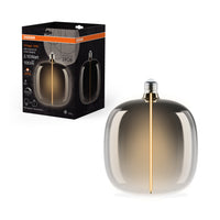 OSRAM Vintage 1906® Lampadina LED Grande Decorativa con Filamento - Stile Magnetico LED-Lampe Fumo, dimmerabile, 4.8W, E27, Ovale, Comfort bianco caldo
