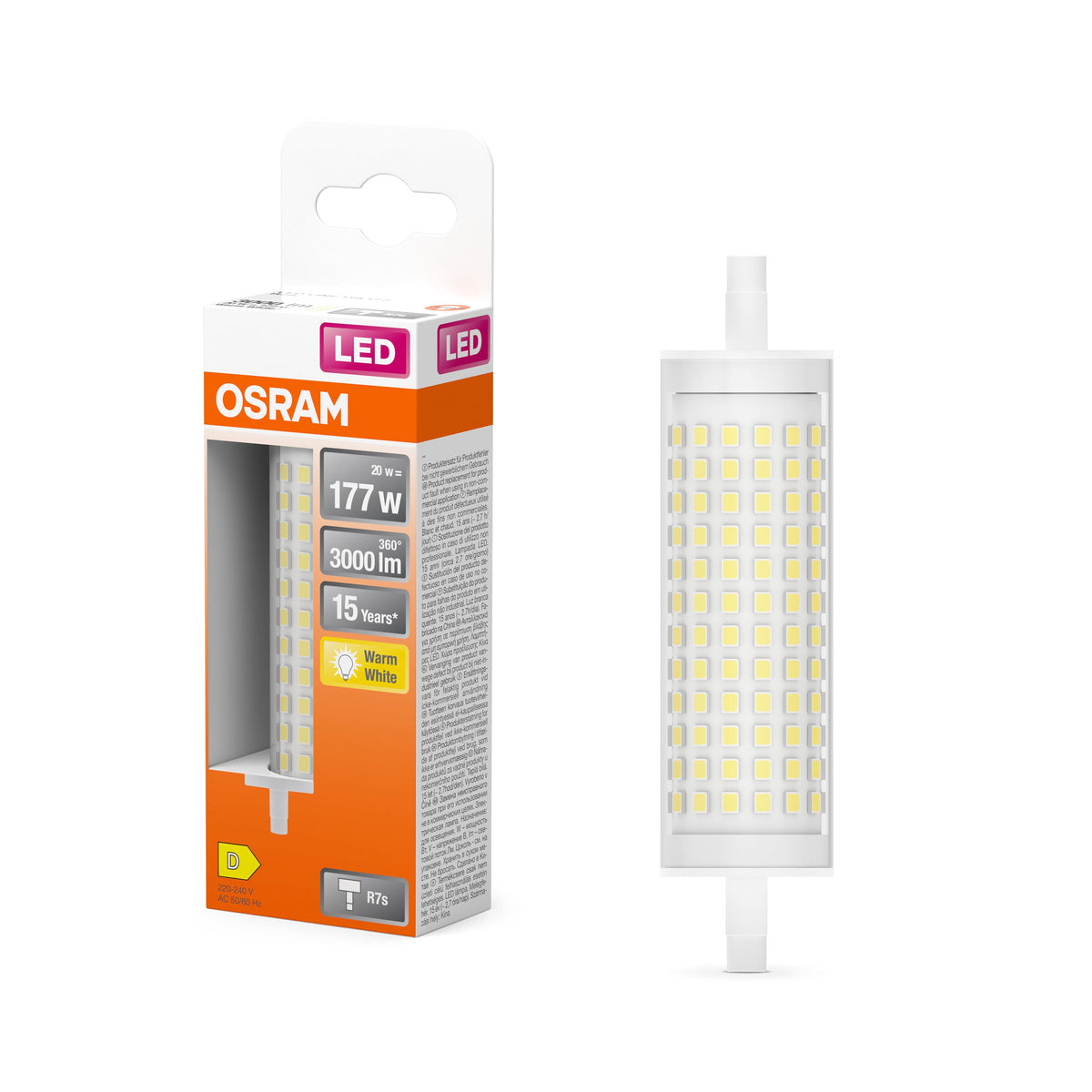 Lampada OSRAM LED Line Trasparente, 20 W, 3000 lm, attacco R7s