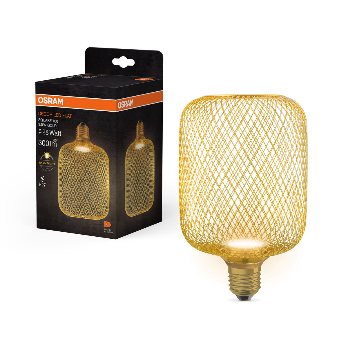 OSRAM DECOR LED Flatlampe Lampe Gold, 3.5W, 300lm, Frosted, 100mm