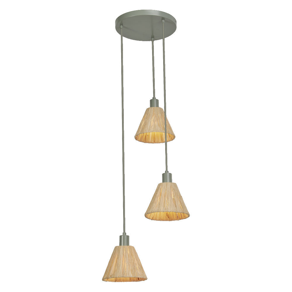 Lampada a sospensione LEDVANCE DECOR Decor Raffia Plate verde, 3xE27