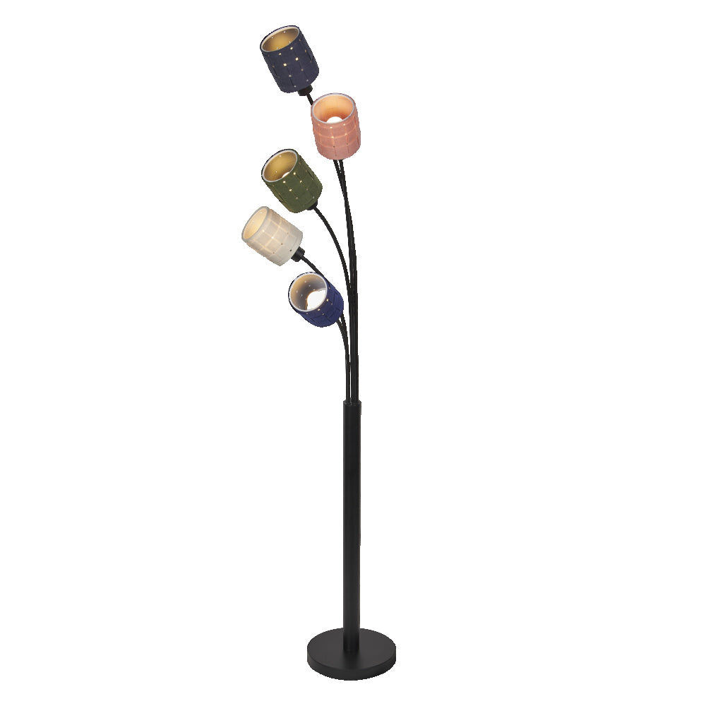 LEDVANCE DECOR Lampada da terra 5-fiamme Decor Felt Weaving Cans, E14