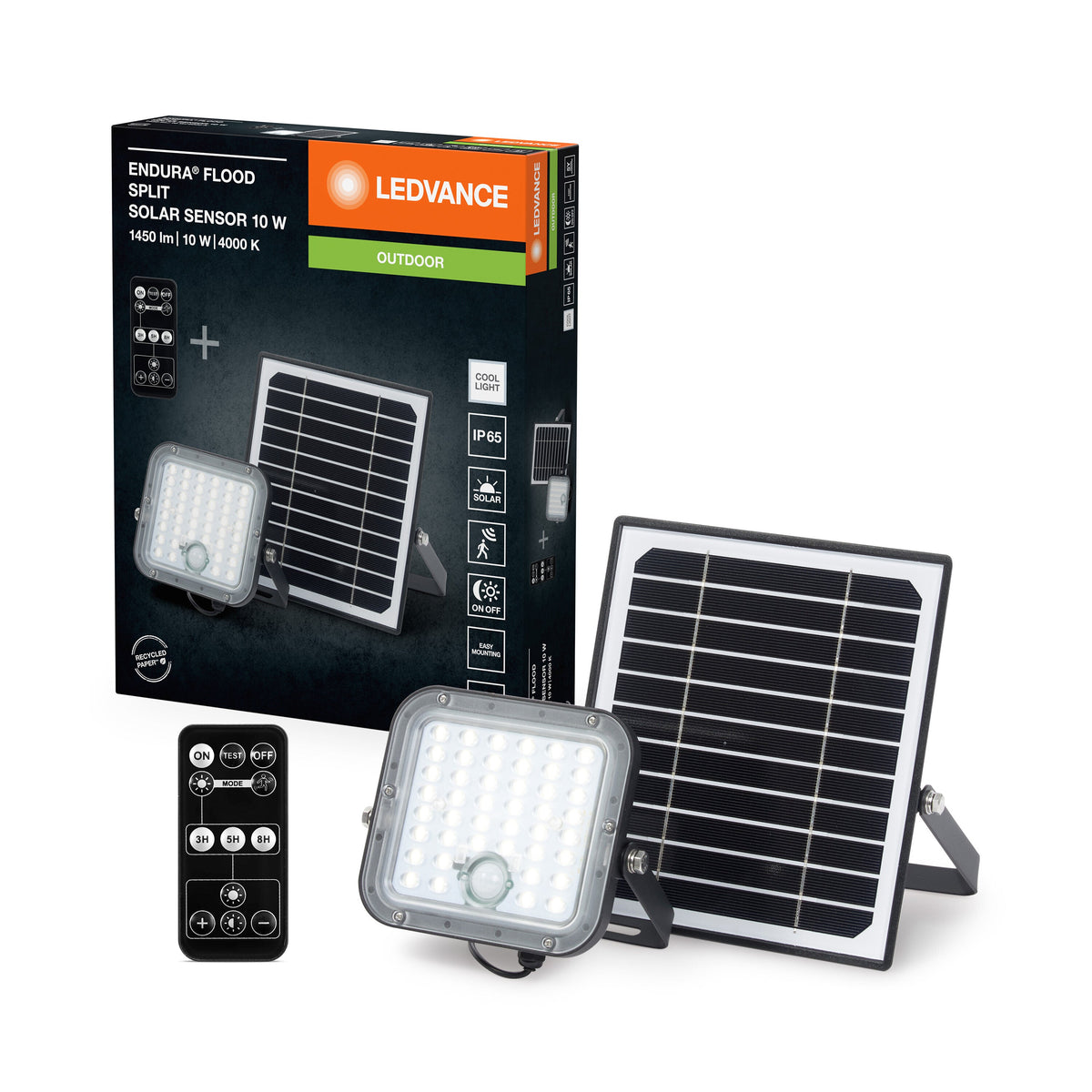 LEDVANCE LED-Solar-Außenleuchte Endura, schwarz, 10W, 1400lm