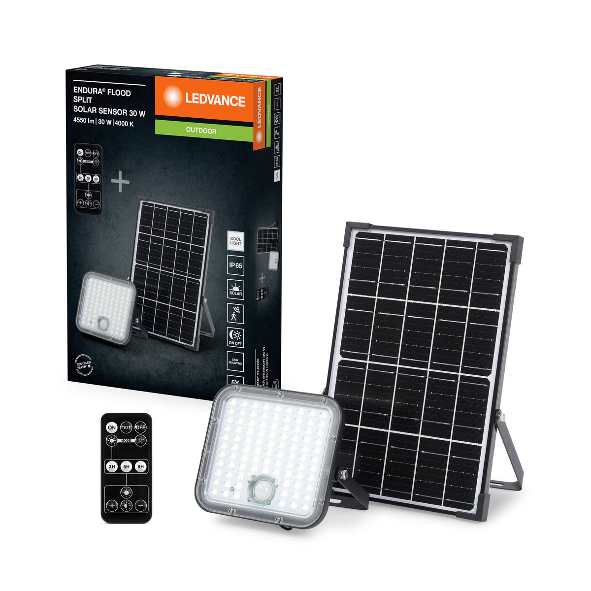 Lampada solare da esterno LEDVANCE Endura, nera, 30W, 4500lm