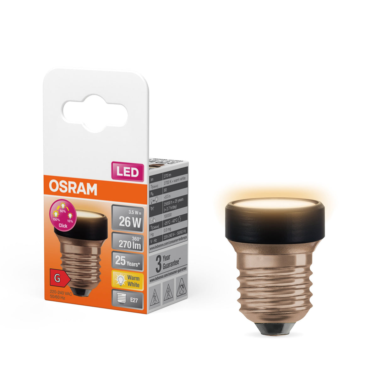 Lampada di design OSRAM LED Star nera, bianco caldo, 3,5 W, 270 lm, satinata