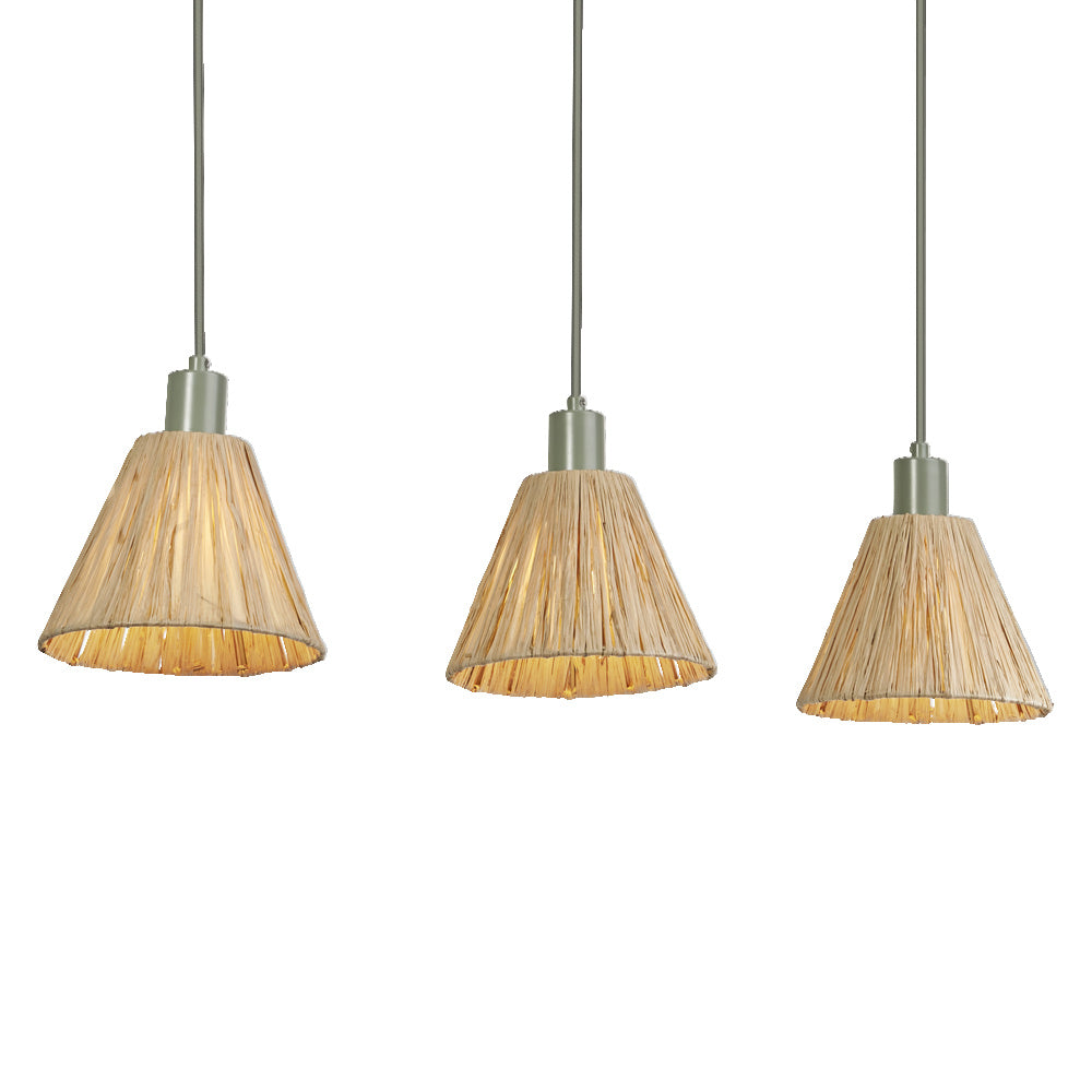 LEDVANCE DECOR Pendelleuchte Decor Raffia Linear grün, 3xE27