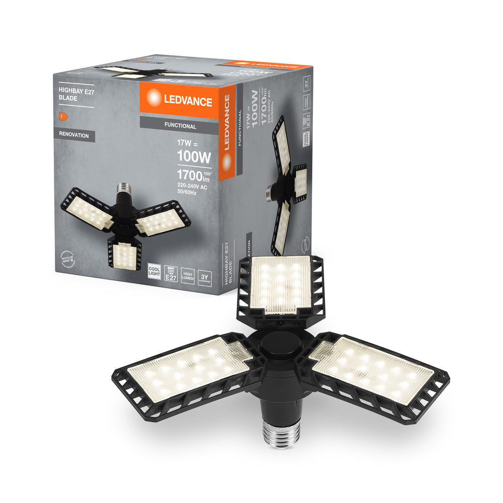 LEDVANCE Highbay Blade Lampada da soffitto con alette, 17W, E27