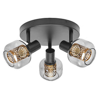 OSRAM DECOR Spot Firefly lampada da soffitto nera, lampada OSRAM inclusa, 3 x 2.8W, E14