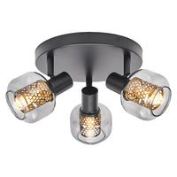 OSRAM DECOR Spot Firefly lampada da soffitto nera, lampada OSRAM inclusa, 3 x 2.8W, E14