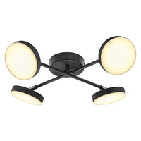 LEDVANCE DECOR Spot Moon Lampada da soffitto nera, 4 Spots Cross, 21W