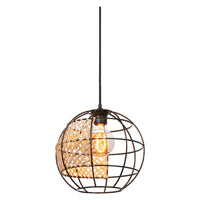 LEDVANCE DECOR Lampada a sospensione Cage Globe, nero/marrone, E27