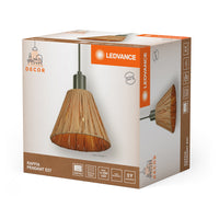 LEDVANCE DECOR Pendelleuchte Decor Raffia grün-braun, E27, 200 mm