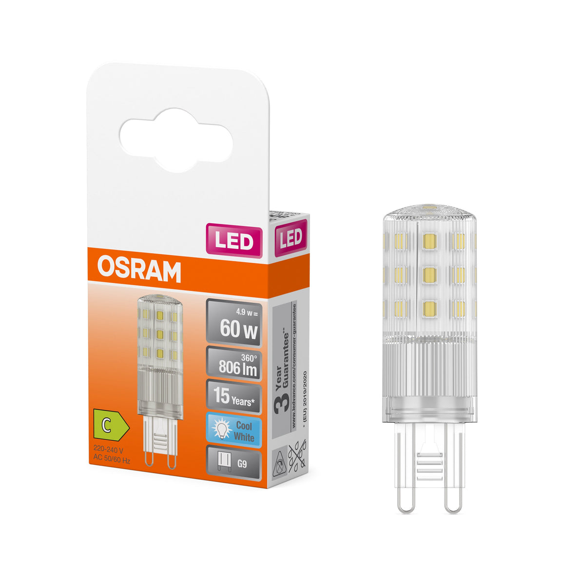 Lampada OSRAM LED PIN, 4.9W, 806lm, Multicolor, G9, 4000K