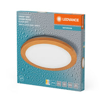 Plafoniera da bagno LEDVANCE ORBIS Disc 30 cm 22 W IP44 decoro legno