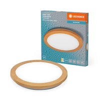 Plafoniera da bagno LEDVANCE ORBIS Disc 30 cm 22 W IP44 decoro legno