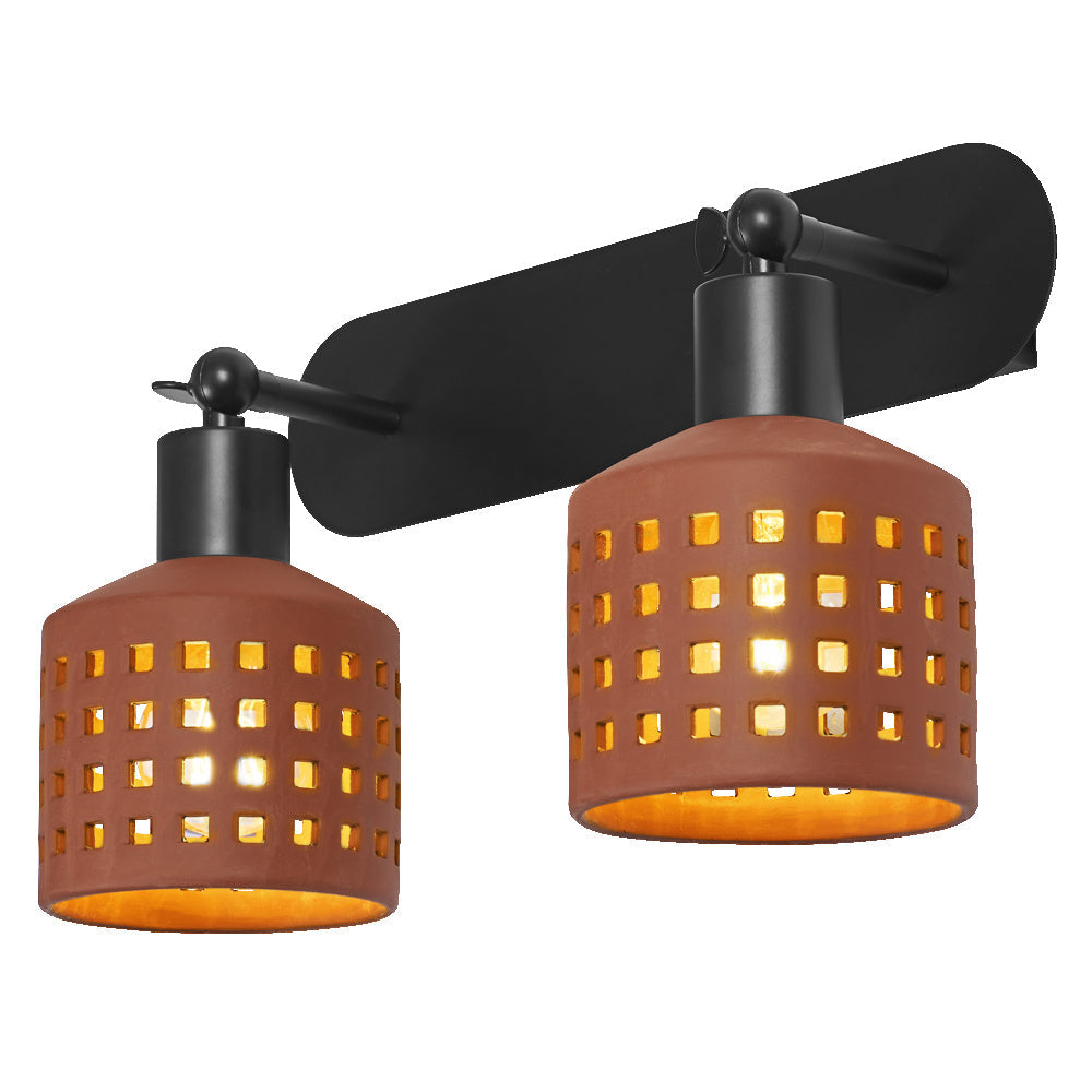 LEDVANCE DECOR Clay Windows Wall Lampada da parete Marrone, 2-flammig, E27