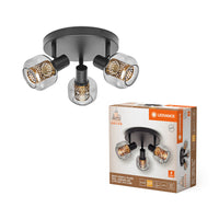 LEDVANCE DECOR Spot Firefly Lampada da soffitto nera, OSRAM lampadina inclusa, 3 x 2.8W, E14