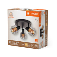 LEDVANCE DECOR Spot Firefly Lampada da soffitto nera, OSRAM lampadina inclusa, 3 x 2.8W, E14