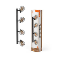 LEDVANCE DECOR Spot Firefly Lampada da soffitto nera, OSRAM lampadina inclusa, 4 x 2.8W, E14