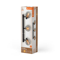 LEDVANCE DECOR Spot Firefly Lampada da soffitto nera, OSRAM lampadina inclusa, 3 x 2.8W, 750lm