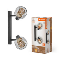 LEDVANCE DECOR Spot Firefly Lampada da soffitto nera, OSRAM lampadina inclusa, 2 x 2.8W, E14