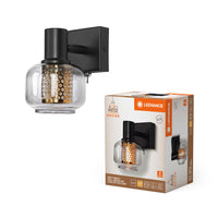 LEDVANCE DECOR Spot Firefly Lampada da parete nera, OSRAM lampadina inclusa, 1 x 2.8W, E14