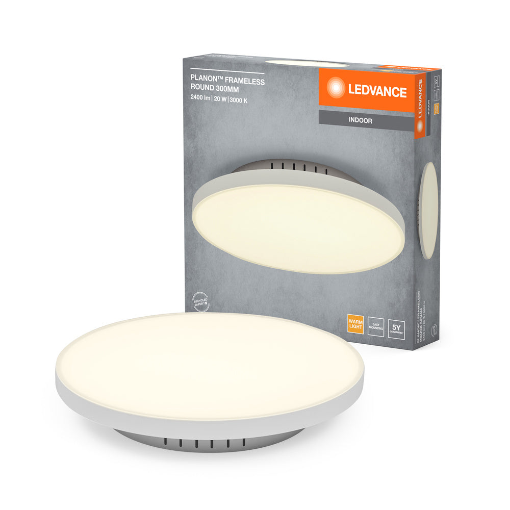 LEDVANCE Planon Frameless Round Lampada da soffitto, 19W, 300mm