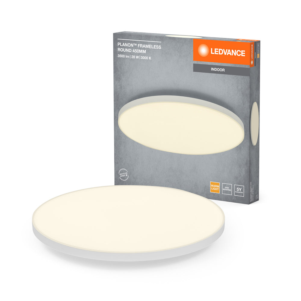 LEDVANCE Planon Frameless Round Lampada da soffitto, 28W, 450mm