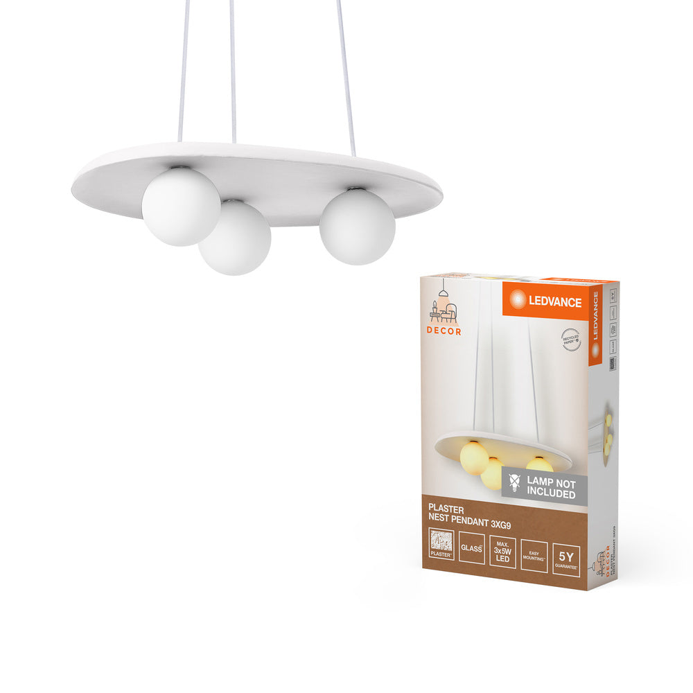 LEDVANCE DECOR Plaster Nest Pendant Lampadario 3XG9 White