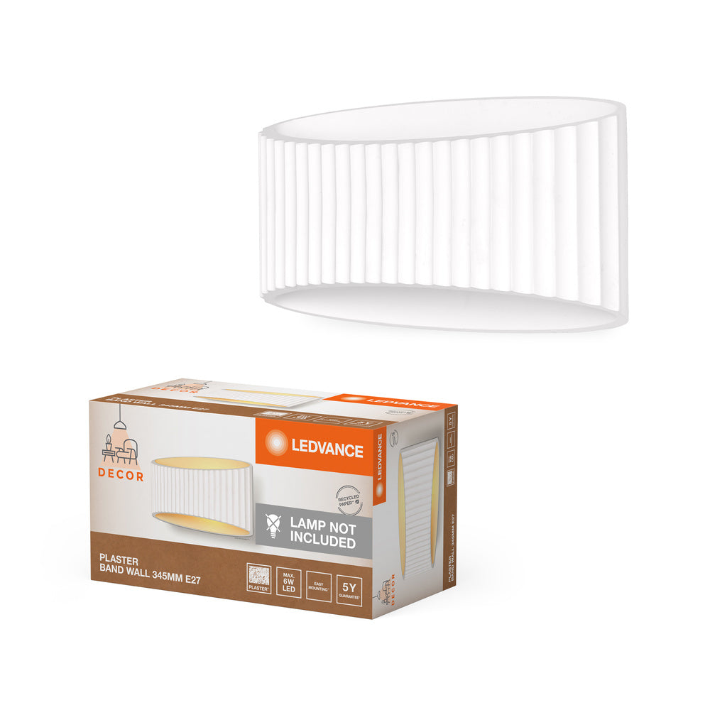 LEDVANCE DECOR Plaster Band Lampada da parete 290 1XE27 Bianco