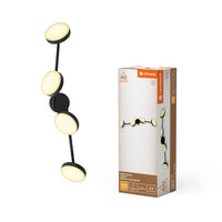 LEDVANCE DECOR Spot Moon Lampada da soffitto nera, 4 Spots, 21W